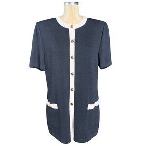St. John Collection Navy Button Up Cardigan Women’s Size 12